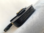 GUCCI 1955 Horsebit Bag 25cm Black Crocodile Leather Gold Hardware