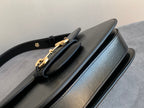 GUCCI 1955 Horsebit Bag 25cm Black Calfskin Gold Hardware