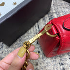 GUCCI Marmont 21cm Mini Top Red Calfskin Gold Hardware