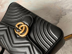 GUCCI Marmont 26.5cm Black Calfskin Gold Hardware
