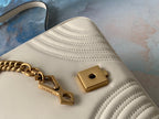 GUCCI Marmont 26.5cm White Calfskin Gold Hardware