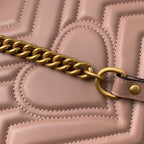 GUCCI Marmont 26.5cm Dark Beige Calfskin Gold Hardware