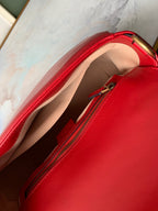 GUCCI Marmont 26.5cm Red Calfskin Gold Hardware