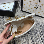 GUCCI Marmont Mini 16.5cm White Calfskin Gold Hardware