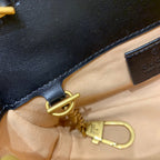 GUCCI Marmont Mini 16.5cm Black Calfskin Gold Hardware