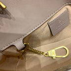 GUCCI Marmont Mini 16.5cm Dark Beige Calfskin Gold Hardware