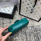 GUCCI Marmont Mini 16.5cm Turquoise Calfskin Gold Hardware