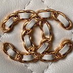 CHANEL Vanity Case 17cm White Lambskin Gold hardware