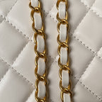 CHANEL Vanity Case 17cm White Lambskin Gold hardware