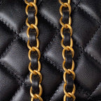 CHANEL Vanity Case 17cm Black Lambskin Gold hardware