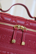 DIOR SMALL TRAVEL VANITY RED LAMBSKIN