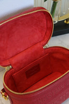 DIOR SMALL TRAVEL VANITY RED LAMBSKIN