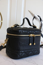 DIOR SMALL TRAVEL VANITY CASE BLACK LAMBSKIN